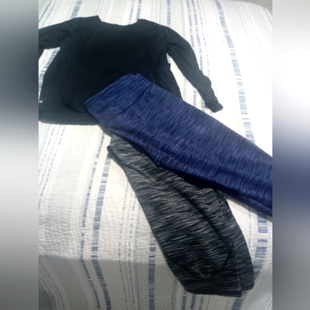 Womens' workout leggings - two (2) pair - and a top - XL